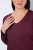 Ulla Popken Back To Basics V-Neck Relaxed Fit Cotton Tee Dark Berry - T-krekli - Sieviešu T-krekli
