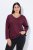 Ulla Popken Back To Basics V-Neck Relaxed Fit Cotton Tee Dark Berry - T-krekli - Sieviešu T-krekli