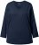 Ulla Popken Back To Basics V-Neck Relaxed Fit Cotton Tee Navy Blue - T-krekli - 