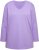 Ulla Popken Back To Basics V-Neck Relaxed Fit Cotton Tee Pale Lilac - T-krekli - 