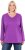 Ulla Popken Back To Basics V-Neck Relaxed Fit Cotton Tee Purple - T-krekli - 