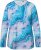 Ulla Popken Marble Ski Top with Gaiter Bright Turquoise - Apdrukāti T-krekli sievietēm - 