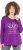 Ulla Popken Metallic Graphic Holiday Tee Dark Purple - Apdrukāti T-krekli sievietēm - 