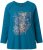 Ulla Popken Inverted Seam Long Sleeve Graphic Tee Teal - Apdrukāti T-krekli sievietēm - 