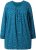Ulla Popken Pleated Confetti Print Long Sleeve Tee Teal - Apdrukāti T-krekli sievietēm - 