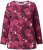 Ulla Popken Abstract Print Long Sleeve Tee Dark Ruby - Apdrukāti T-krekli sievietēm - 