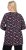 Ulla Popken Peppermint Tree V-Neck Holiday Cotton Long Sleeve Knit Tunic Black - Apdrukāti T-krekli sievietēm - 