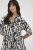 Kaffe Curve Alia Shirt Dress Black Chalk Animal - Midi kleitas - 