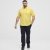 North Latitude Shirt Linen Cotton Short Sleeve TALL Yellow - TALL-izmēri - Apģērbs gariem vīriešiem