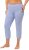 Ulla Popken Basic Stretch Knit Capris Blue - Džinsi & Bikses Lielos Izmēros – Plus Size - 