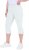 Ulla Popken Bengaline Elastic Waist Stretch Capri Pants Snow White - Džinsi & Bikses Lielos Izmēros – Plus Size - 