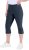 Ulla Popken Bengaline Elastic Waist Stretch Capri Pants Navy Blue - Džinsi & Bikses Lielos Izmēros – Plus Size - 