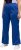 Ulla Popken Snap Placket Side Seam Wide Leg Recycled Polyester Knit Joggers Blue - Džinsi & Bikses Lielos Izmēros – Plus Size - 