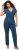 Ulla Popken Wrap Look Short Sleeve Denim Jumpsuit Blue - Džinsi & Bikses Lielos Izmēros – Plus Size - 
