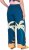 Ulla Popken Abstract Landscape Elastic Waist Palazzo Pants Blue - Džinsi & Bikses Lielos Izmēros – Plus Size - 