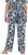 Ulla Popken Feather Print Elastic Waist Pants Blue - Džinsi & Bikses Lielos Izmēros – Plus Size - 
