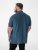 D555 Harvey Pique with Jacquard Collar & Cuffs Polo Teal - Polo krekli - Polo krekli - 2XL-8XL