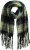 Ulla Popken Plaid Long Fringe Scarf Yellow Green - Aksesuāri - 