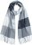 Ulla Popken Checked Fringed Hem Scarf Light Grey Melange - Aksesuāri - 
