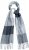 Ulla Popken Checked Fringed Hem Scarf Light Grey Melange - Aksesuāri - 