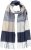 Ulla Popken Checked Fringed Hem Scarf Dark Putty - Aksesuāri - 