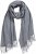 Ulla Popken Ribbed Knit Fringed Hem Scarf Grey Melange - Aksesuāri - 
