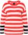 Ulla Popken Mixed Stripe Long Sleeve Sweater Hibiscus Red - Džemperi un džemperi ar kapuci - 