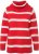 Ulla Popken Stripe Fine Knit Turtleneck Sweater Light Red - Džemperi un džemperi ar kapuci - 