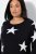 Ulla Popken Glitter Stars Soft Knit Sweater Black - Džemperi un džemperi ar kapuci - Mīksti džemperi un jakas