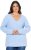 Ulla Popken Long Sleeve V-Neck Ribbed Knit Sweater Light Blue - Džemperi un džemperi ar kapuci - 