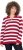 Ulla Popken Striped Polo Collar Long Sleeve Sweater Ruby Red - Džemperi un džemperi ar kapuci - 
