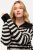 Ulla Popken Striped Troyer Collar Sweater Black - Džemperi un džemperi ar kapuci - Mīksti džemperi un jakas