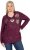 Ulla Popken Metallic Print Extra Soft Christmas Sweatshirt Dark Wine Red - Džemperi un džemperi ar kapuci - 