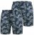 D555 Cleethorpes Hawaii Printed Swimshorts Navy - Peldbikses - Vīriešu liela izmēra peldšorti