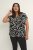 Kaffe Curve Sonna Stanley Tops Melns/Antique Zebras raksts - T-krekli - 