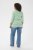 Kaffe Curve Lia Boatneck 3/4 T-Shirt Chalk/Bright Green - Krekli un topi - 