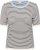 Kaffe Curve Lizzy Knit T-Shirt Chalk/Midnight Fine Stripe - T-krekli - 