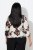 Ulla Popken Rose Print Faux Wrap Top Off-White - T-krekli - 