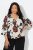 Ulla Popken Rose Print Faux Wrap Top Off-White - T-krekli - 