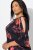 Ulla Popken Botanical Print Cold Shoulder Top Black - T-krekli - 