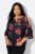 Ulla Popken Botanical Print Cold Shoulder Top Black - T-krekli - 