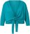 Ulla Popken Versatile Surplice Wrap Tie Hem Bolero Top Teal - T-krekli - 