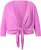Ulla Popken Versatile Surplice Wrap Tie Hem Bolero Top Cool Pink - T-krekli - 