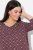 Ulla Popken 3/4 Sleeve Geometric Graphic Tee Plum - T-krekli - Sieviešu T-krekli