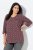 Ulla Popken 3/4 Sleeve Geometric Graphic Tee Plum - T-krekli - Sieviešu T-krekli