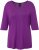 Ulla Popken Rhinestone Detail 3/4 Sleeve Tee Blackberry - Apdrukāti T-krekli sievietēm - 