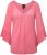 Ulla Popken Trumpet Sleeve Cold Dyed Tee Dark Pink - Apdrukāti T-krekli sievietēm - 