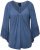 Ulla Popken Trumpet Sleeve Cold Dyed Tee Dove Blue - Apdrukāti T-krekli sievietēm - 