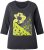 Ulla Popken Graphic Patch Print 3/4 Sleeve T-Shirt Black - T-krekli - 