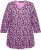 Ulla Popken Floral 3/4 Sleeve V-Neck A-Line Tee Amethyst - T-krekli - 
